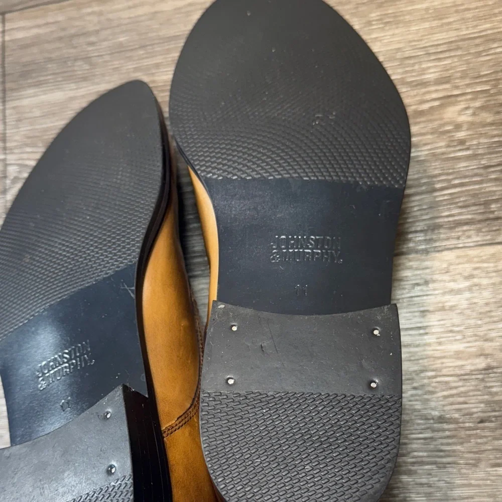 Johnston&Morphy Brown Leather buckle Shoes size 11 medium (j177)